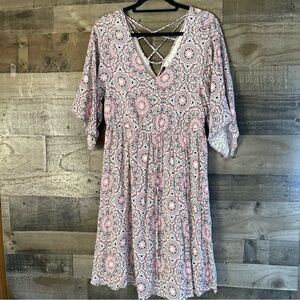 Torrid Pink and Blue Patterned Dress